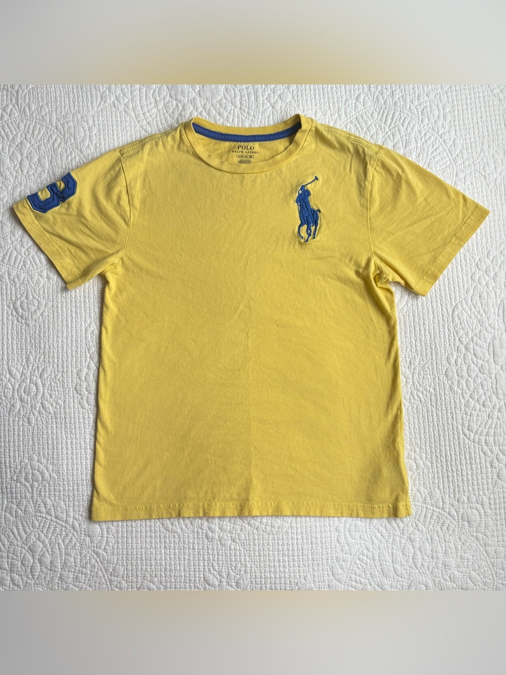 Polo by Ralph Lauren Big Pony Yellow and Blue Baby Tee